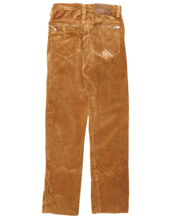 Spodnie damskie Roy Rogers Straight Velvet W27 L29 Brązowe