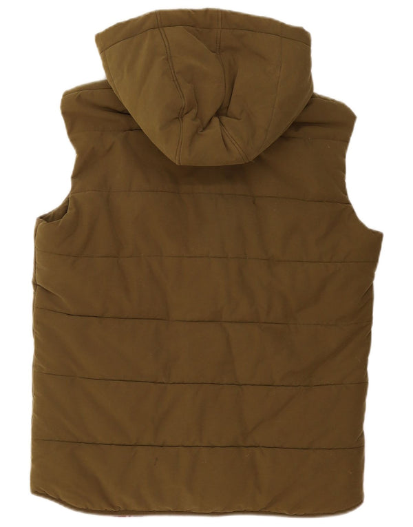 Jack Wills Mens Hooded Padded Gilet UK 38 Medium Khaki