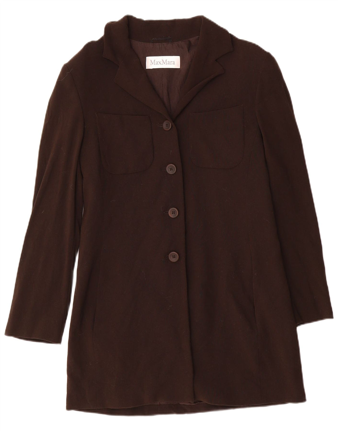 Max Mara Womens Overcoat UK 10 Small Brown Wool