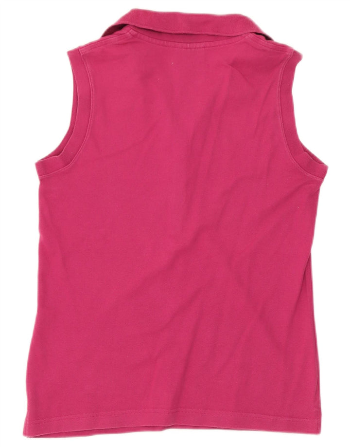 Lacoste Womens Sleeveless Polo Shirt Size 38 Medium Pink Cotton