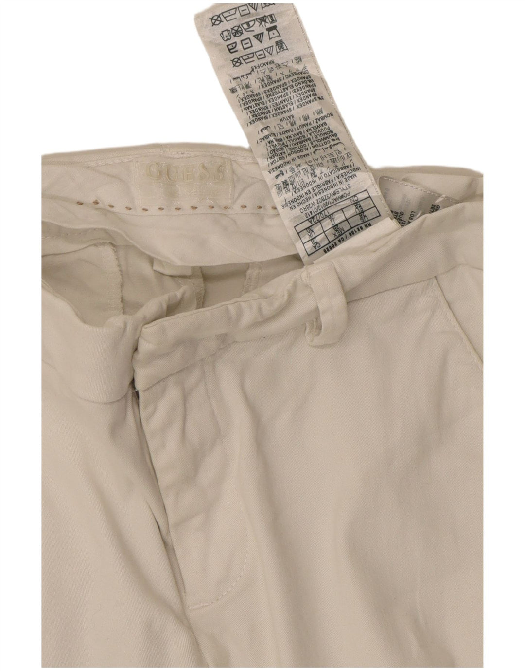Calça chino reta feminina GUESS W30 L27 algodão branco