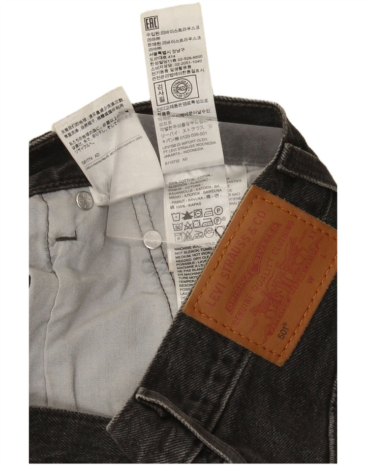 Levi's Womens 501 Straight Jeans W25 L26 Grey Cotton