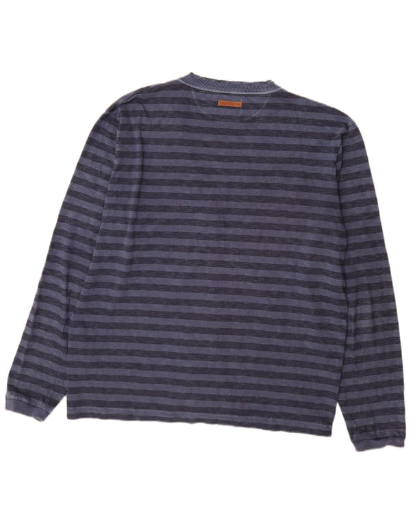Maglione cardigan da uomo Marlboro Classics 2XL cotone a righe blu
