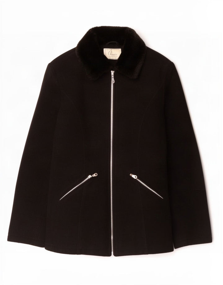 Γυναικείο πανωφόρι St. Bernard UK 10 Small Black Wool