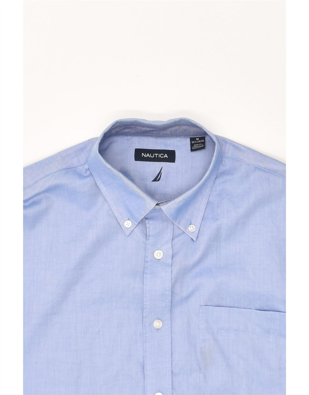 NAUTICA Mens Shirt Size 15 1/2 Medium Blue Cotton | Vintage Nautica | Thrift | Second-Hand Nautica | Used Clothing | Messina Hembry 