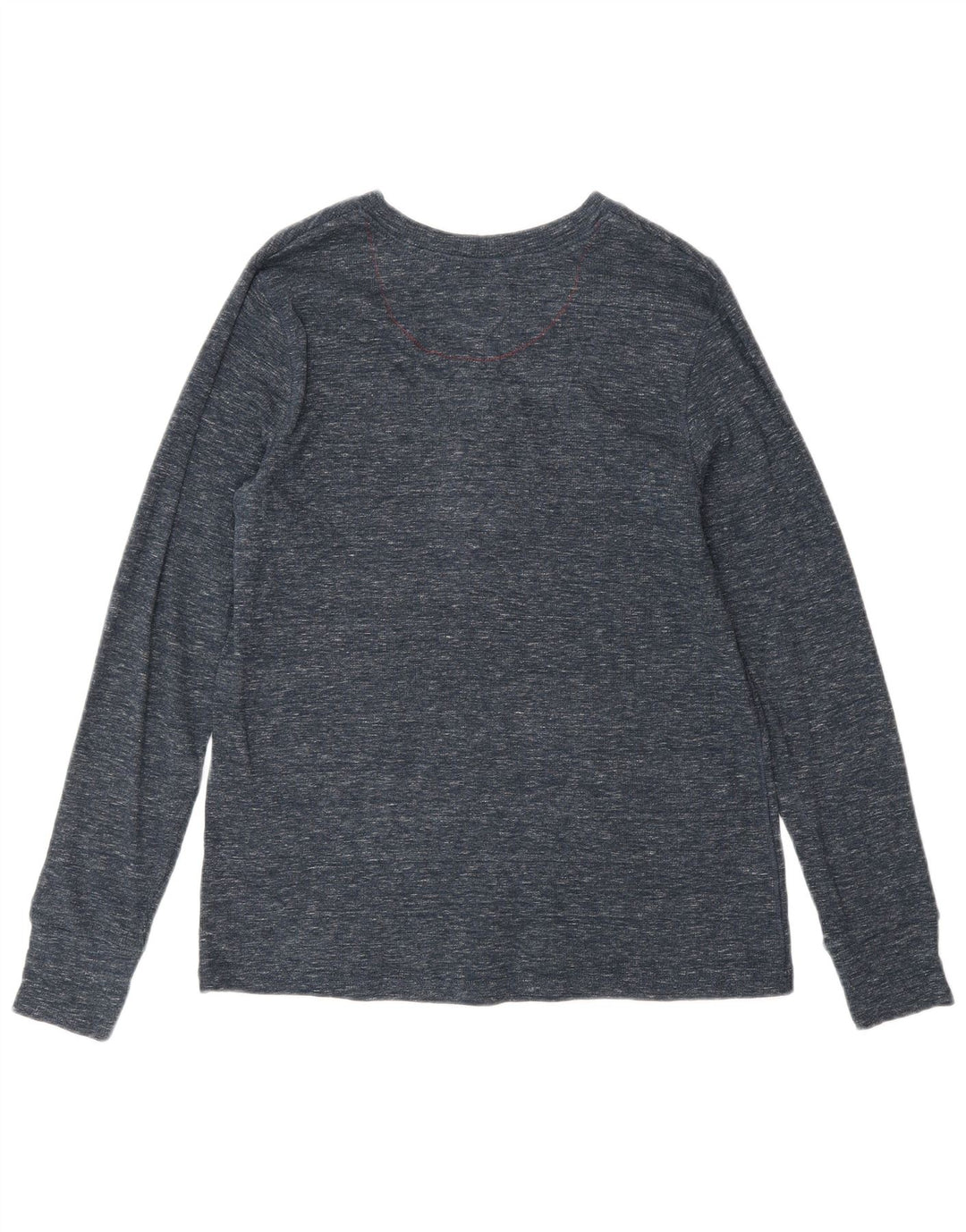 Levi's Womens Top Long Sleeve UK 12 Medium Navy Blue Flecked Cotton Classic