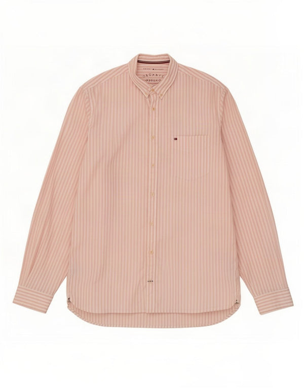 Ανδρικό πουκάμισο Tommy Hilfiger XL Pink Pinstripe Cotton