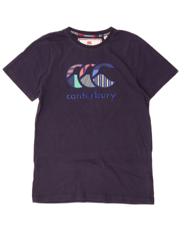 Canterbury Boys Graphic T-Shirt Top 13-14 Years Navy Blue Cotton