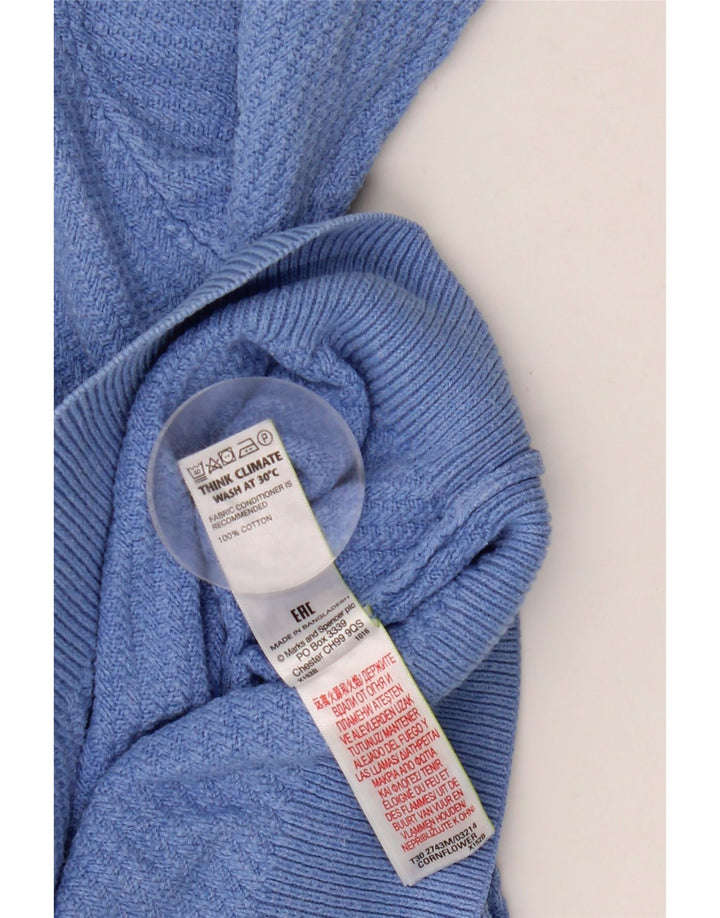 Marks & Spencer Mens Boat Neck Jumper Sweater XL Blue Cotton