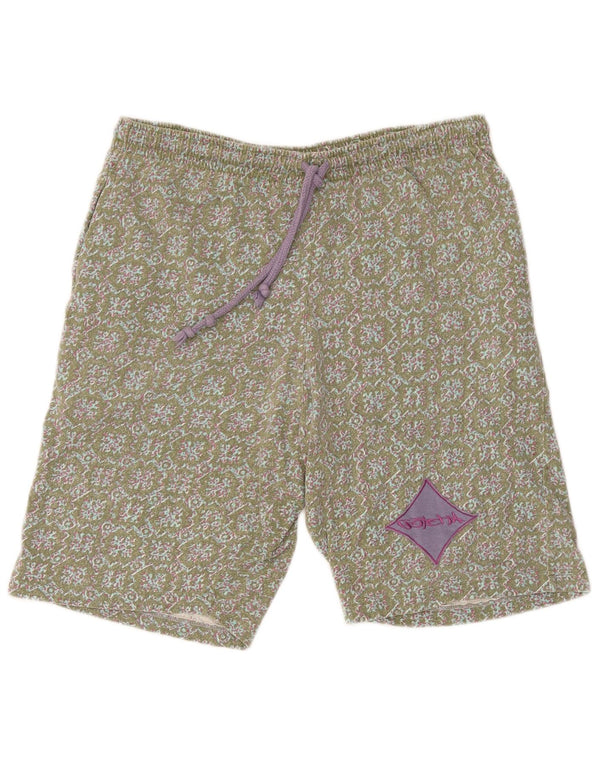 Vintage Herren Sport Shorts Große grüne Baumwolle mit Blumenmuster