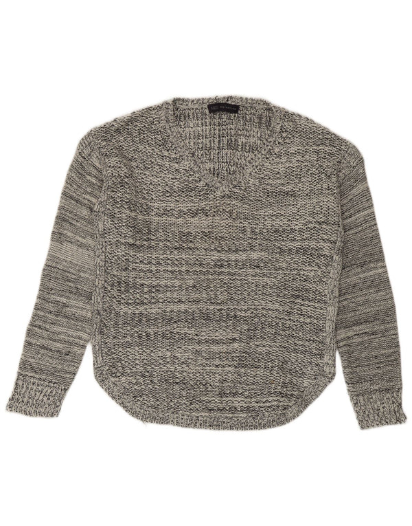 Marks & Spencer Damski sweter z dekoltem w kształcie litery V, UK 14, średni granatowy, nakrapiany