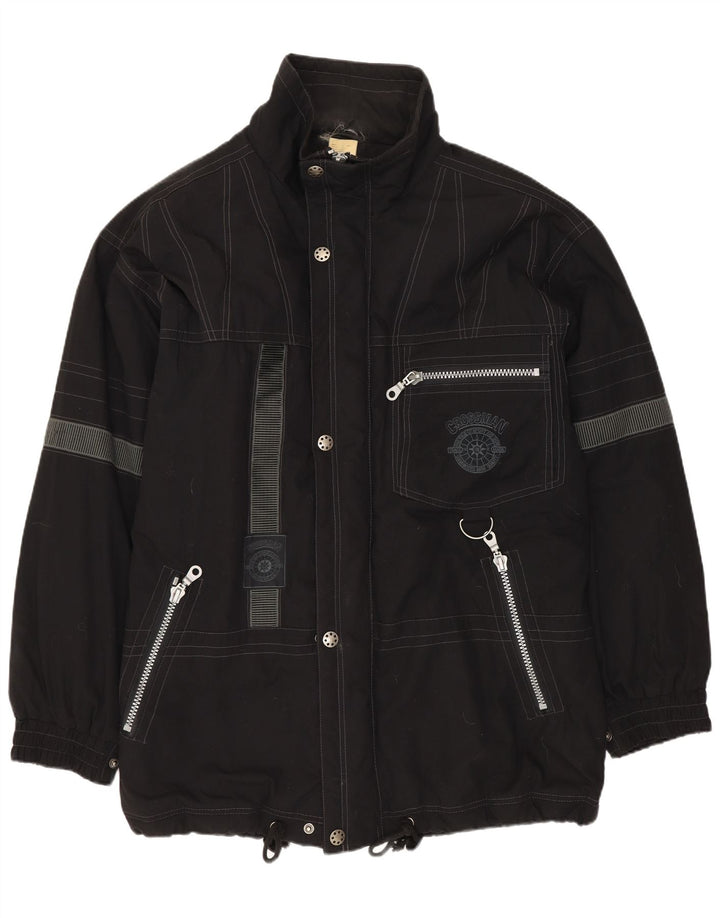 VINTAGE Mens Windbreaker Jacket UK 42 XL Black Polyester