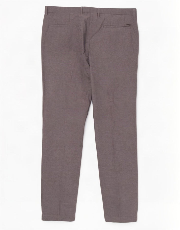 Hugo Boss Mens Straight Chino Trousers W36 L30 Grey