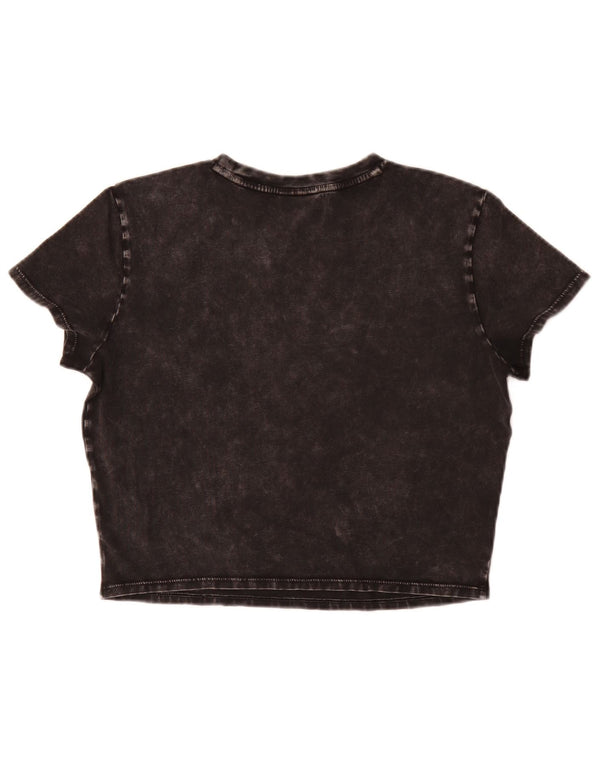 Guess Camiseta Crop Graphic para Mujer Top UK 46 Grande Algodón Negro