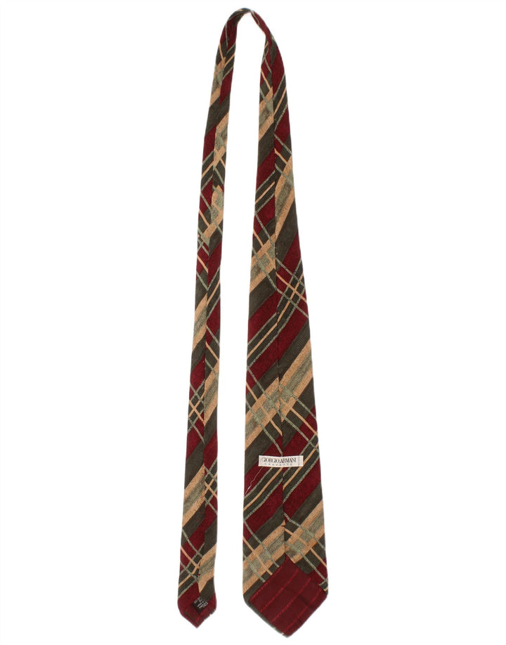 Giorgio Armani Mens Tie One Size Multicoloured Plaid Silk Classic
