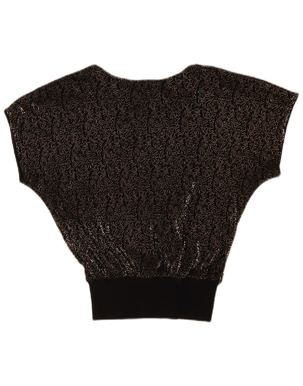 Bluză cu liliac pentru femei de la Diana Bentall Top UK 10 Small Black Floral Acrylic