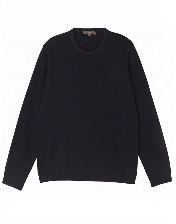 Marks & Spencer - Jersey de cuello redondo para hombre, talla 2XL, acrílico azul marino