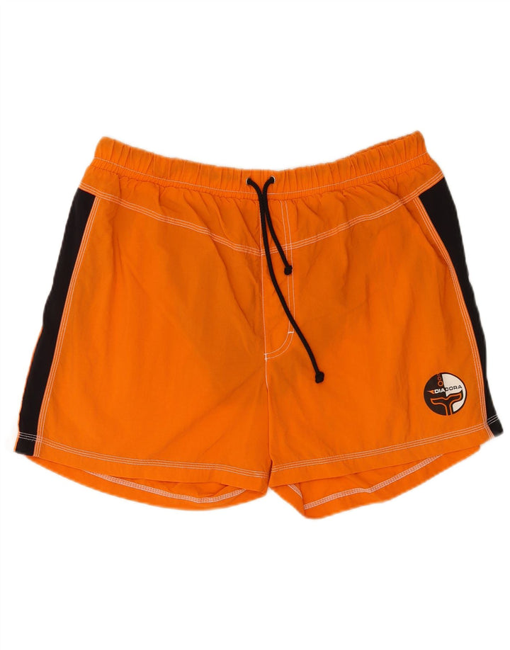 Diadora Mens Regular Swimming Shorts 2XL Orange Colourblock Polyamide