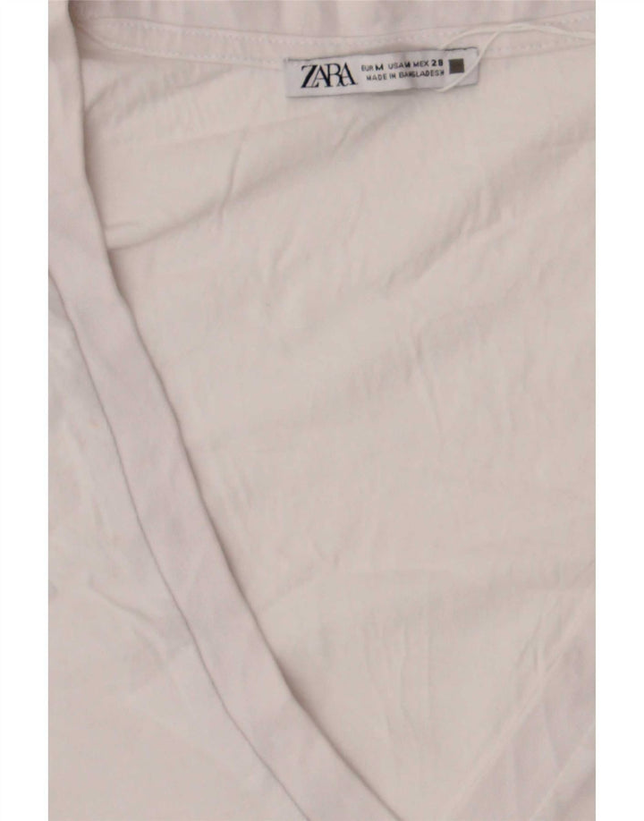 Zara Womens T-Shirt Top UK 14 Medium White