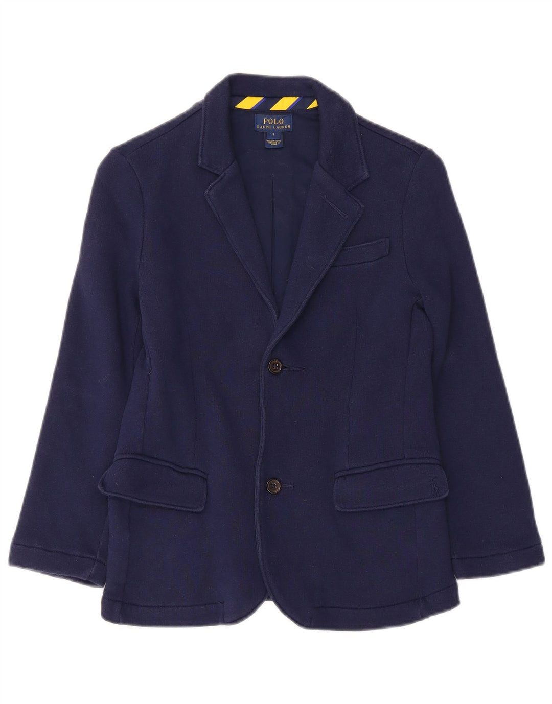 Polo Ralph Lauren Boys 2 Button Blazer Jacket 6-7 Years Navy Blue Cotton