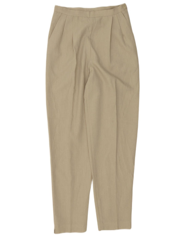 Marks & Spencer Womens High Waist Chino Trousers UK 14 Medium W24 L30 Beige