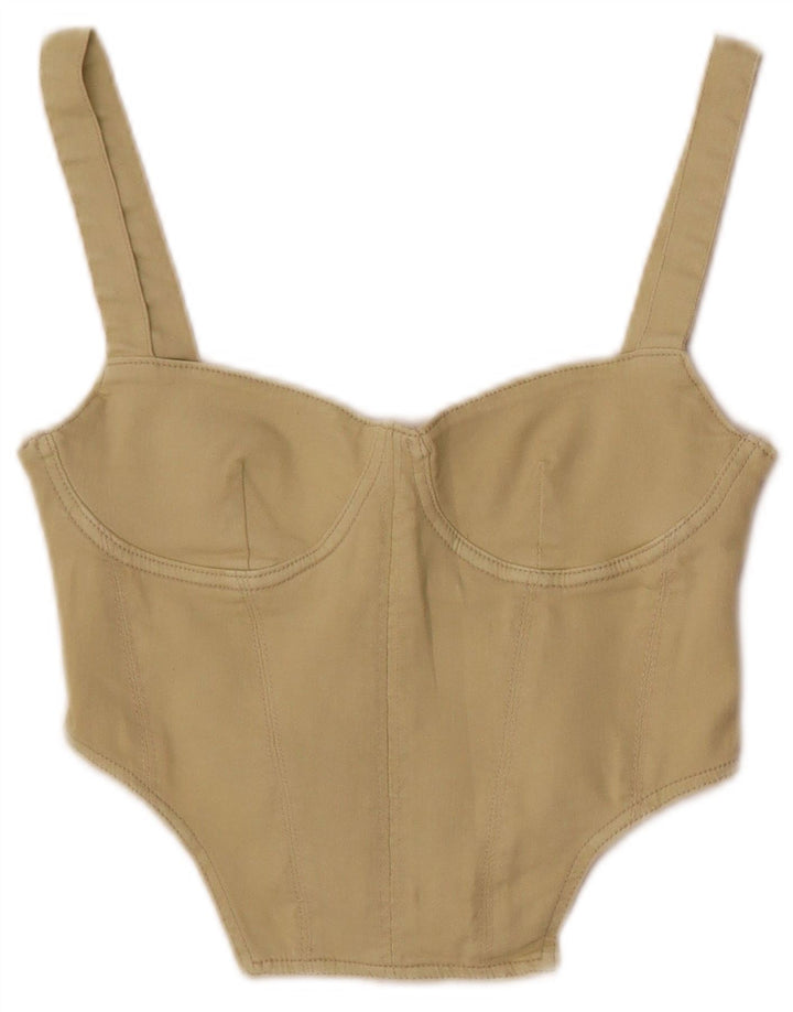 Zara Womens Corset Top UK 8 Small Green
