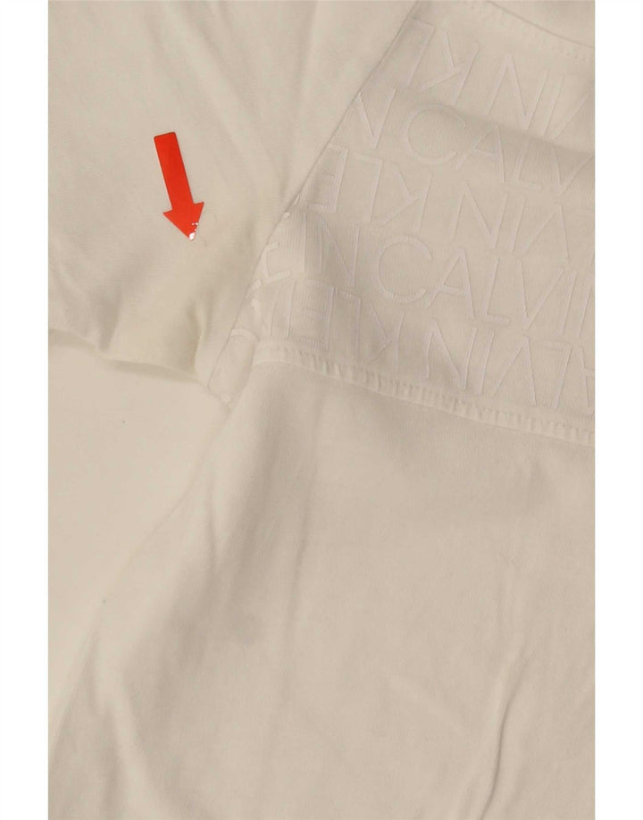 Calvin Klein Mens Graphic T-Shirt Top Large White