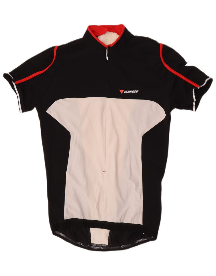 Dainese Herre kortærmet lynlås-hals-trøje Top Medium Sort Colourblock
