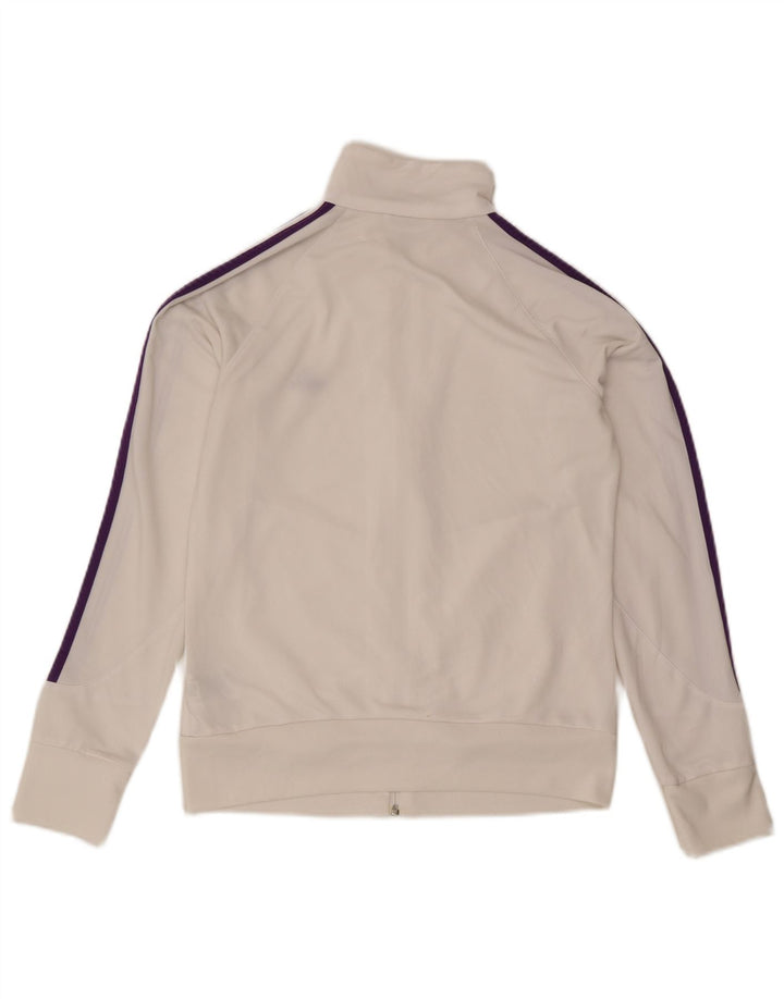 Adidas Womens Tracksuit Top Jacket UK 12/14 Medium White Polyester