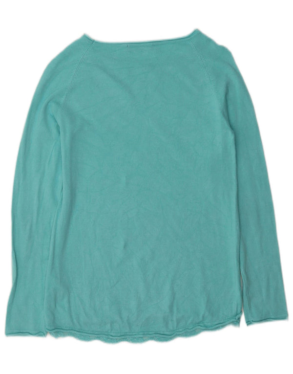 Liu Jo Girls Boat Neck Jumper Sweater 11-12 Years Turquoise Viscose