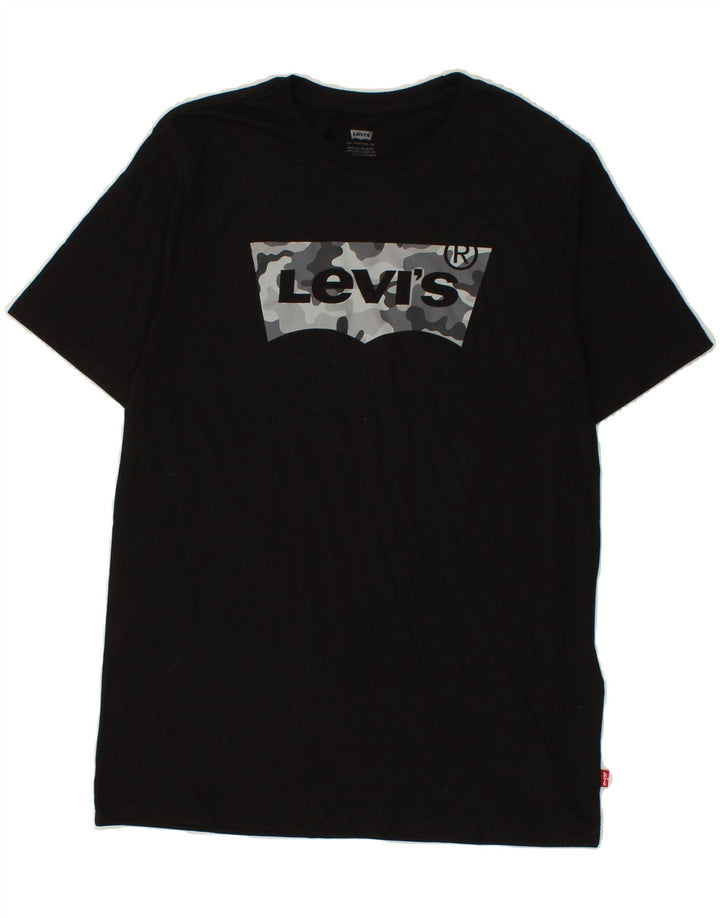 LEVI'S Mens Graphic T-Shirt Top Small Black Cotton Vintage Levi's and Second-Hand Levi's from Messina Hembry 
