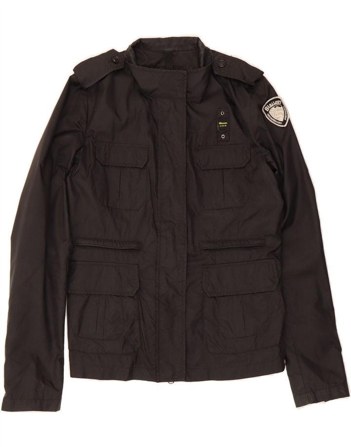 BLAUER Womens Military Jacket UK 14 Large Black Polyester Vintage Blauer and Second-Hand Blauer from Messina Hembry 