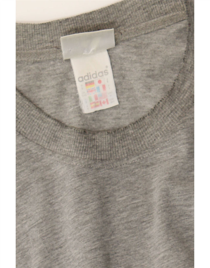 ADIDAS Mens T-Shirt Top UK 40/42 Medium Grey Cotton Vintage Adidas and Second-Hand Adidas from Messina Hembry 