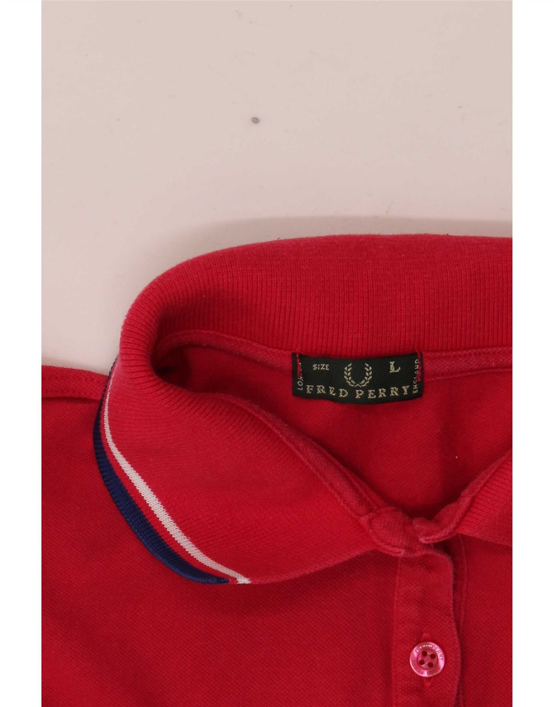 Fred Perry Polo Femme UK 14 Large Rouge