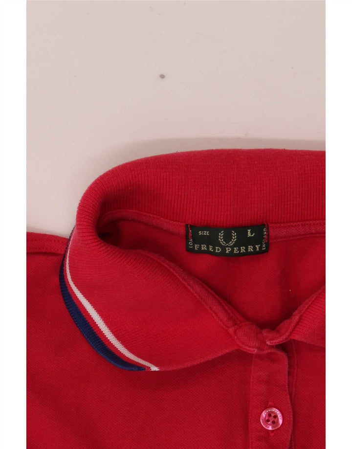 Fred Perry Polo Femme UK 14 Large Rouge