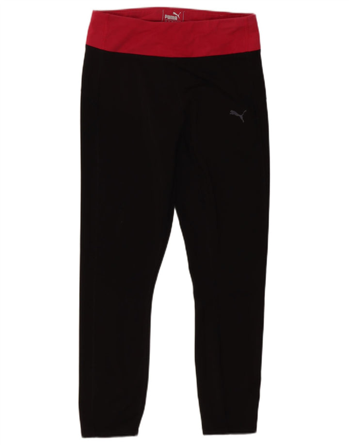 Puma Leggings cortos para mujer UK 8 Small Negro Colorblock Poliéster