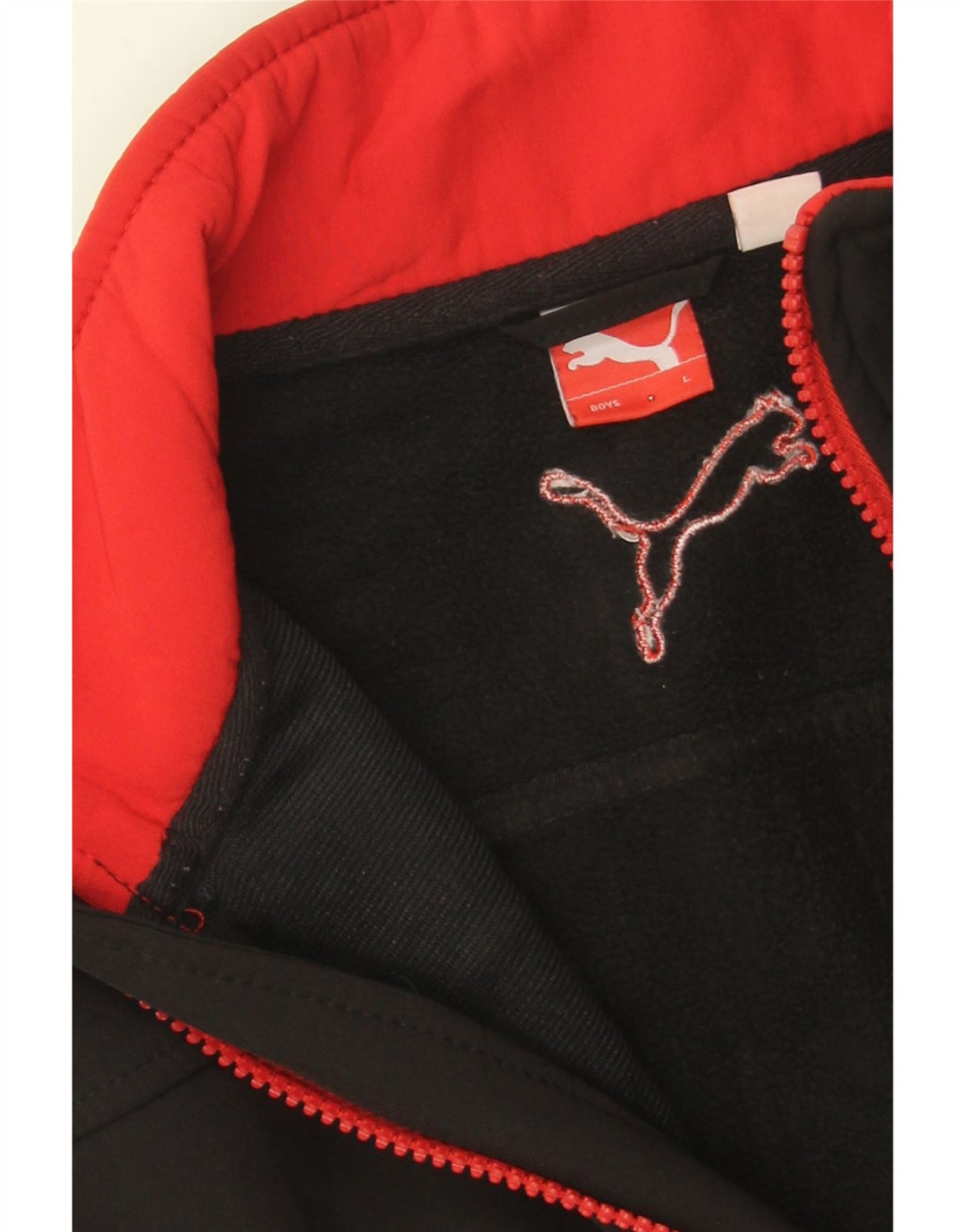 PUMA Boys Tracksuit Top Jacket 11-12 Years Large  Black Polyester Vintage Puma and Second-Hand Puma from Messina Hembry 