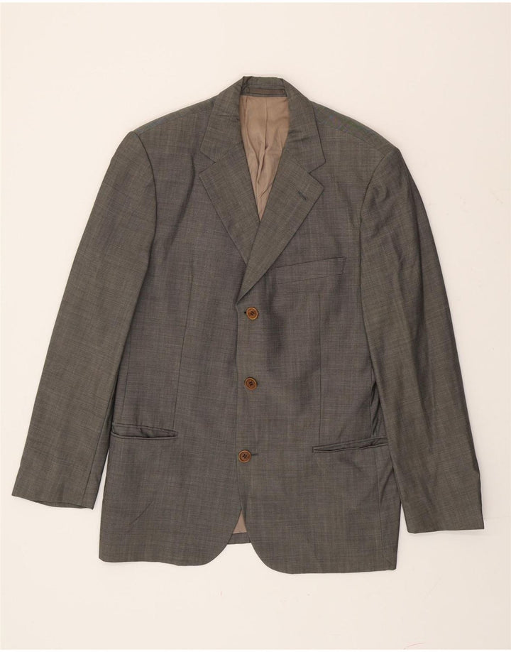 Hugo Boss Herren-Blazer mit 3 Knöpfen, EU 50, große graue Schurwolle