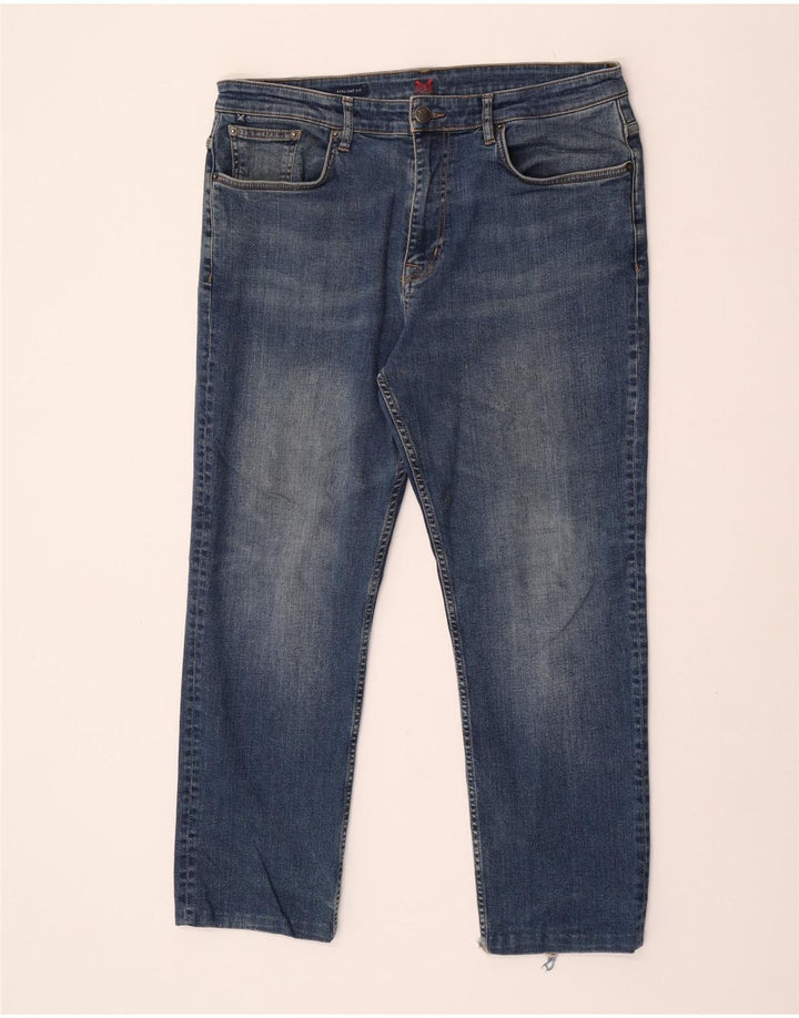Crew Clothing Mens Regular Straight Jeans W38 L27 Blue Cotton