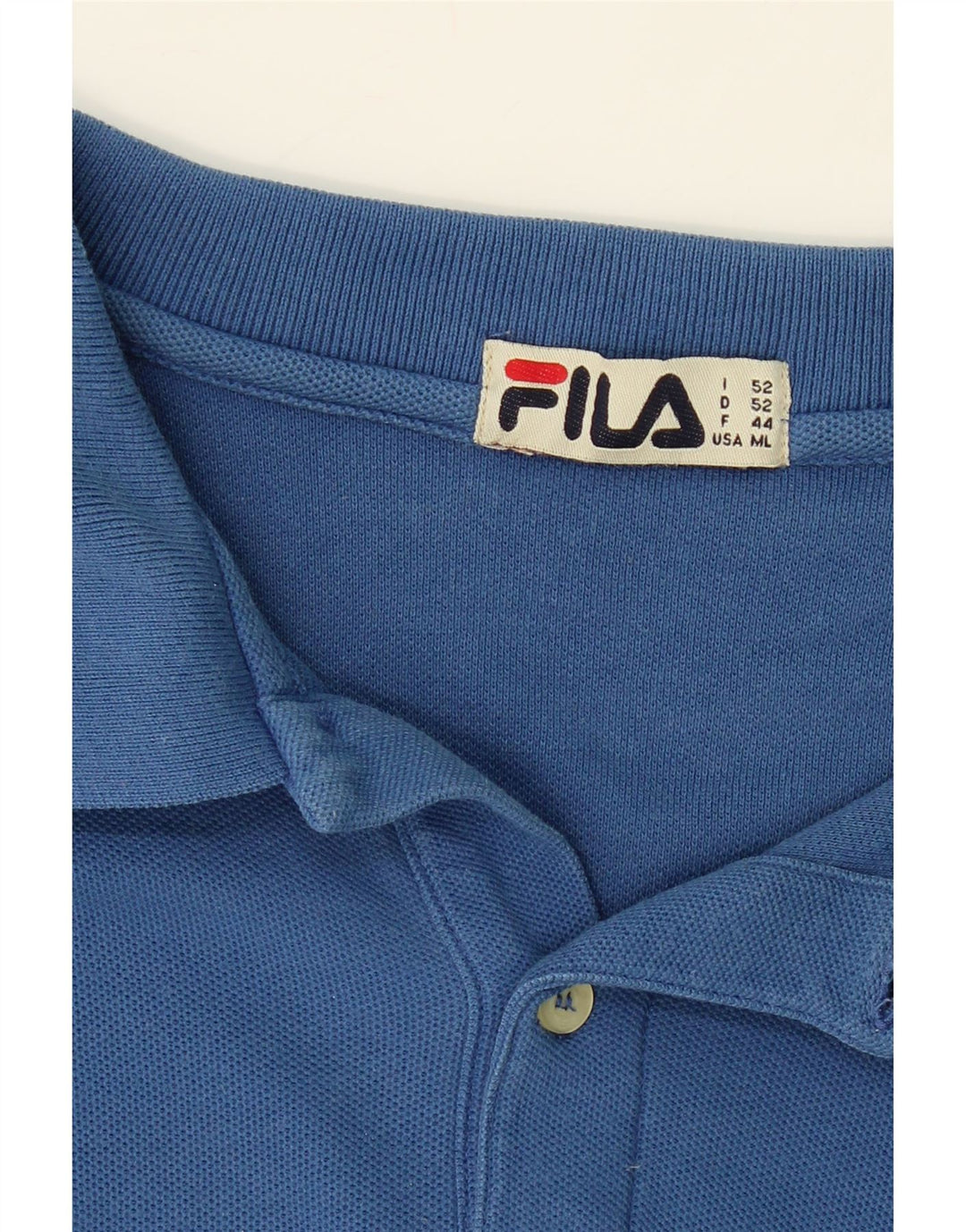 FILA Mens Polo Shirt IT 52 Large Blue Cotton Vintage Fila and Second-Hand Fila from Messina Hembry 