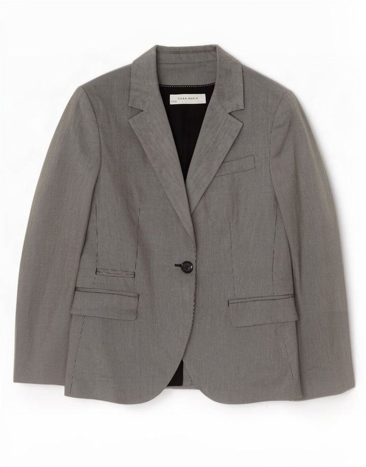 Sacou blazer pentru femei Zara, cu 1 nasture UK 12 Medium Gri Acetat