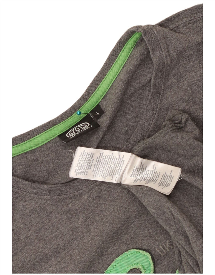 Animal Mens Graphic T-Shirt Top Large Grey Cotton