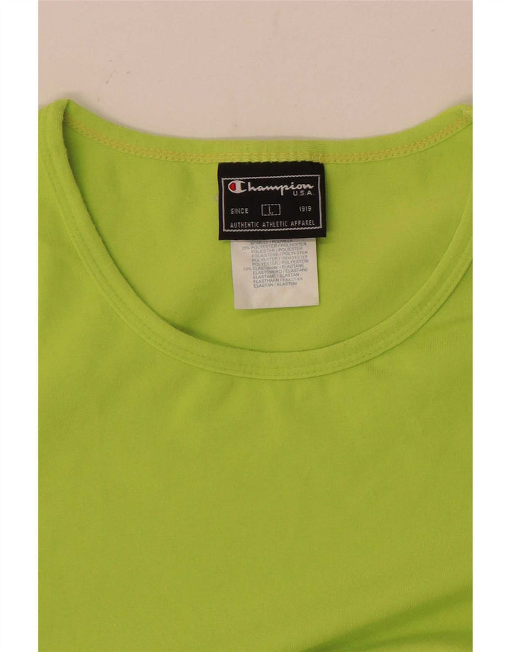 Champion Womens T-Shirt Top UK 14 Large Green Polyester