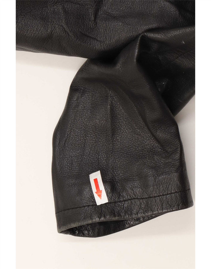 Vintage Damen Lederjacke UK 14 Medium Schwarz