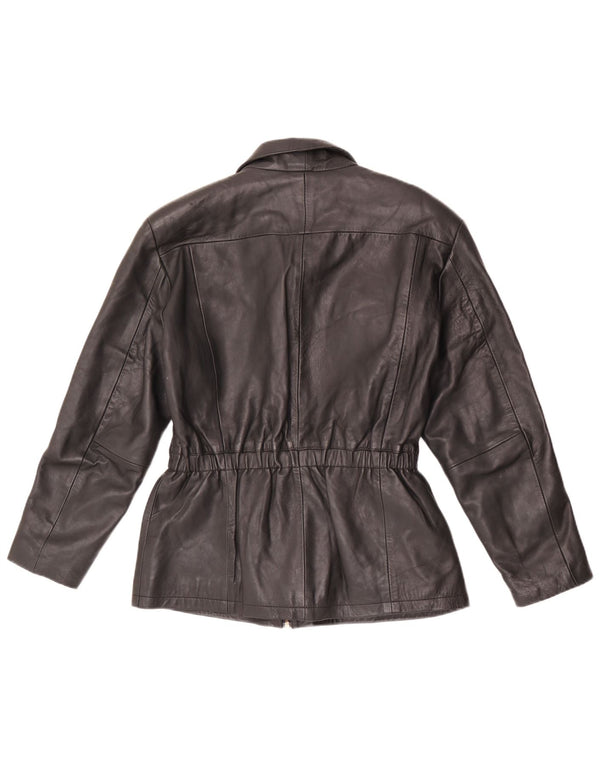 Vintage Γυναικείο Oversized Δερμάτινο Μπουφάν EU 36 Small Black Leather