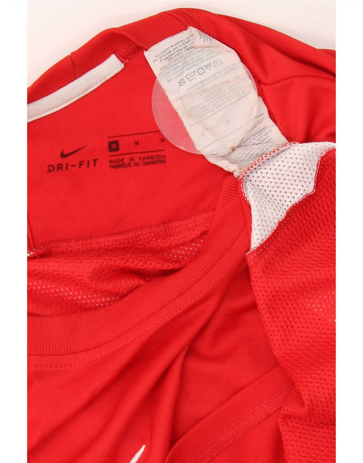 Nike Mens Dri Fit T-Shirt Top Medium Red Polyester