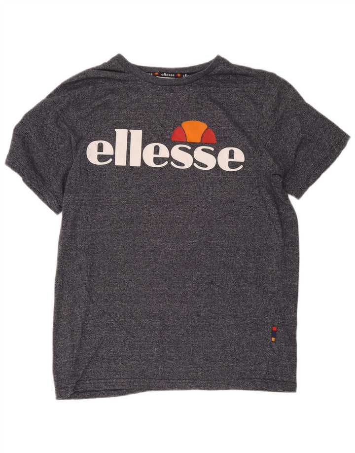T-shirt grafica da uomo Ellesse Top in cotone chiazzato grigio medio