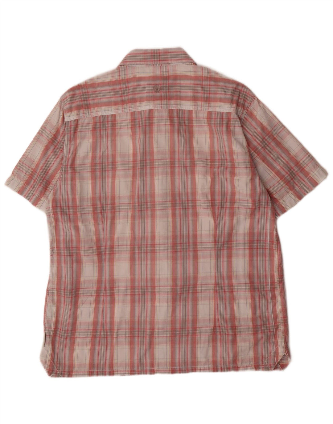 Fat Face Mens Short Sleeve Shirt Large Pink Plaid Cotton