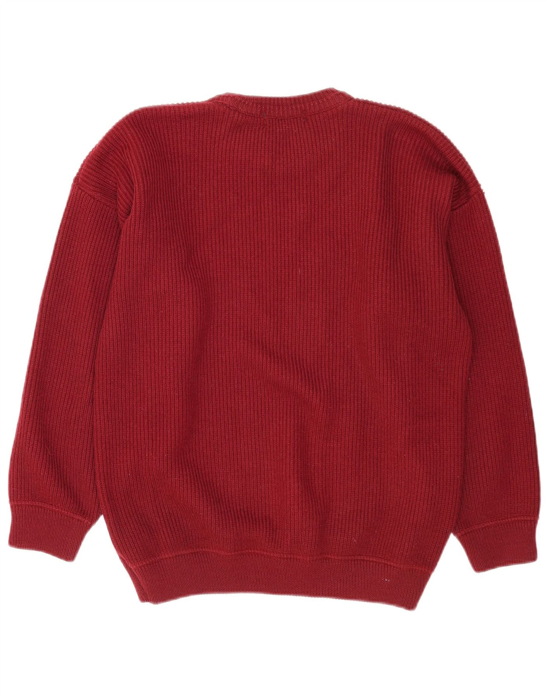 Blarney Mens Crew Neck Jumper Sweater Medium Burgundy Wool