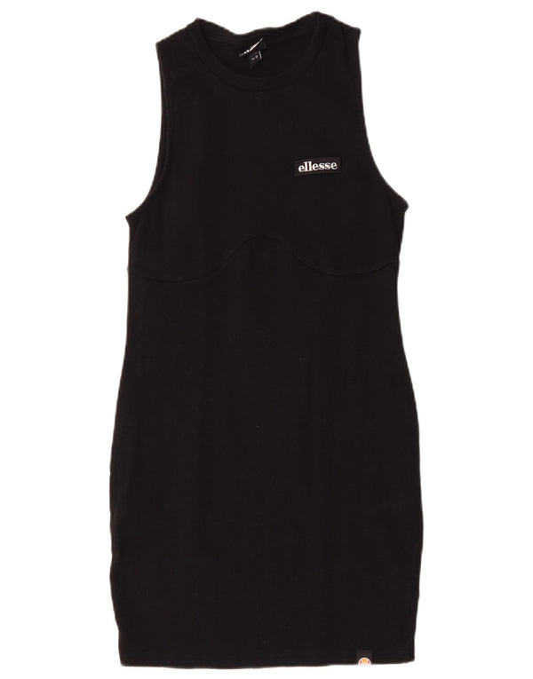 Abito aderente senza maniche da donna Ellesse UK 14 grande cotone nero